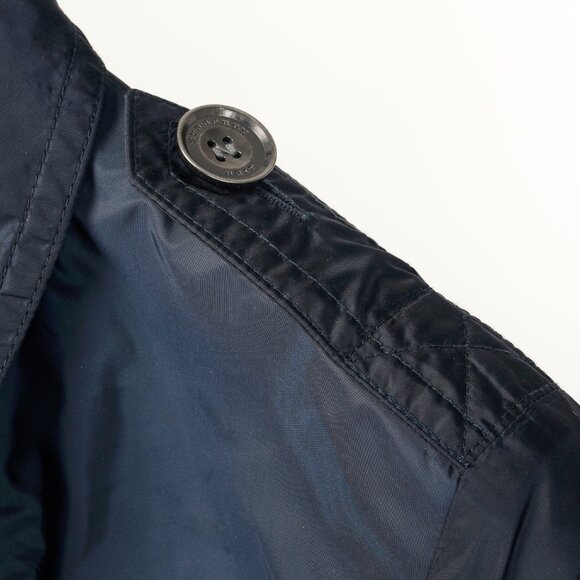 Burberry Brit Navy Double-Breasted Belted Short Rain Coat - Picture 4 of 13